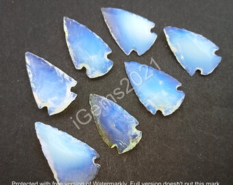 Punta di freccia in opalite, punta di lancia in opalite, punta di freccia in opalite - Punta di freccia per gioielli con filo metallico, frecce in opalite per ciondoli, gioielli fai da te