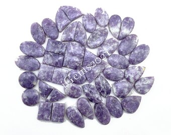 Natural Lepidolite Pairs Stone Cabochon Gemstone - Purple Lepidolite PairJewelry Stone - Multi Jewelry Making Stone - Loose Gemstone Lot