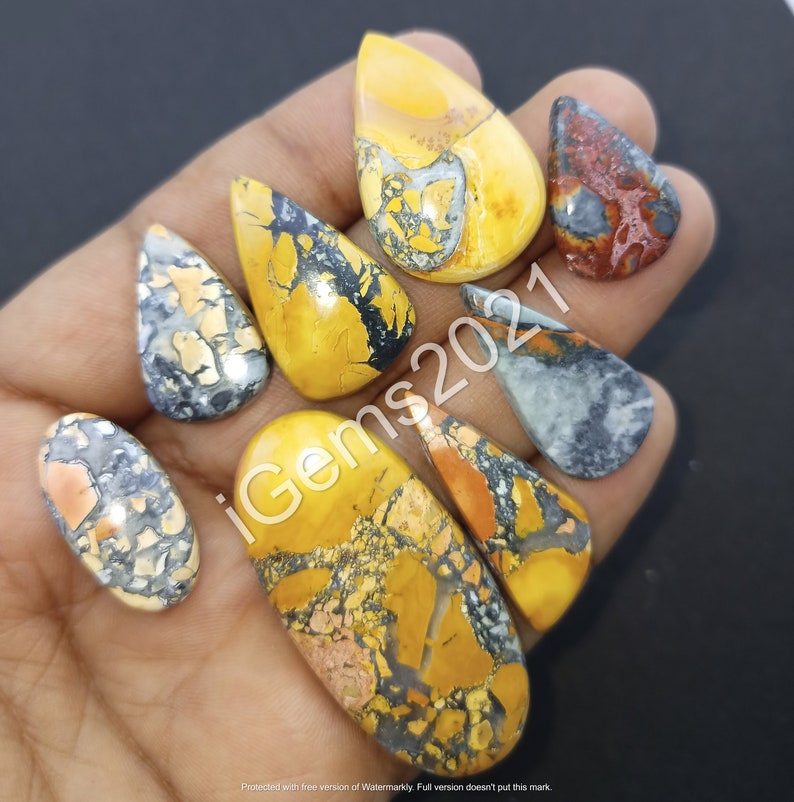 Naturlig Maligano Jaspis ädelsten Cabochon, Maligano Jaspis smycken - Malinga jaspis - Multi smycketillverkningssten, Malinga Loose Gemstone Lot bild 3