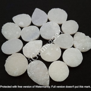 Natürlicher weißer Zucker Druzy Edelstein Cabochon - weißer Druzy, Kristall Druzy, kristallisieren Achat Druzy, Multi Schmuckherstellung Stein, loser Edelstein