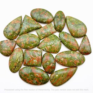 Natural Unakite Jasper Gemstone Cabochon, stone for Jewelry - Unakite Jasper Cabochon Lot - Multi Jewelry Making Stone, Loose Gemstone