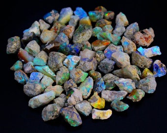 Lote de Opala Bruta Natural, Pedras Preciosas para Joias - Opala Etíope Bruta em Cabochão - Pedras Preciosas - Pedra Variada para Fabricação de Joias, Pedras Preciosas Soltas