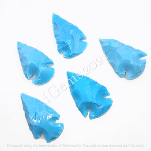 1 Arizona Turquoise Manmade Glass Arrowhead Stone - Arrowhead - Turquoise Arrowhead - Turquoise For Wire wrapping - Cabochon Gemstone Lot
