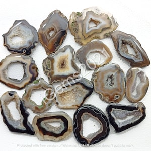 Natürlicher geschnittener schwarzer Achat Druzy Edelstein Cabochon - gefärbt - Fenster Druzy Schmuck - Geode Scheibe - Multi Schmuckstein, loser Edelstein