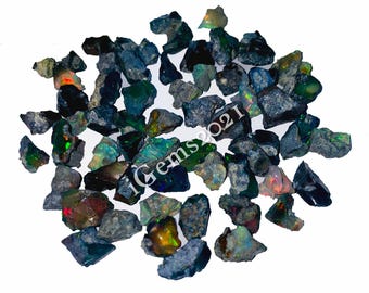 Lote de Opala Negra Bruta Natural, Pedras Preciosas para Joias - Opala Etíope Bruta Cabochão - Pedras Preciosas - Pedra Variada para Fabricação de Joias - Pedra Preciosa Solta