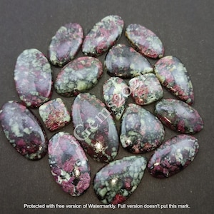 Lote de cabochão de eudialita natural, joias com pedras preciosas - cabochão de eudialita - Lote de cabochão de eudialita - Pedra para fazer joias múltiplas, pedras preciosas soltas