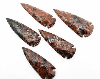 3-4 Inch Natural mahogany Obsidian Arrowhead Stone, Arrowhead Crystal - Obsidian Speahead - Gemstone For Wire wrapping - Gemstone Spearhead