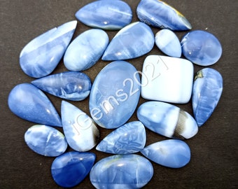 Natural Owyhee Blue Opal Cabochon lot, gemstone Jewelry - Blue Opal loose cabochon - Gemstones - Multi Jewelry Making Stone, Loose Gemstone