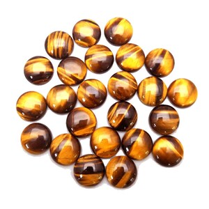 5 x 5 MM tot 15 x 15 MM natuurlijke ronde cabochon met tijgeroog, edelsteen Sieraden -Tijgeroog rond 8 mm 10 mm -Sieraden maken steen, MM losse edelsteen