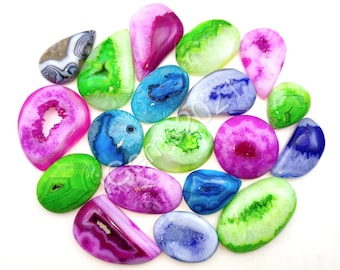 Meerkleurige agaat druzy edelsteen cabochon - geverfd, venster druzy sieraden - AAA onyx/agaat druzy - multi-sieraden maken steen, losse edelsteen