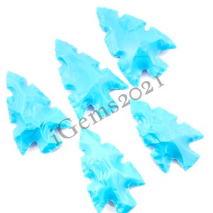 Arizona Turquoise Arrowhead Glass Stone - Arrowhead Double Cut - Manmade Arrowhead - Turquoise For Wire wrapping - Cabochon Gemstone Lot