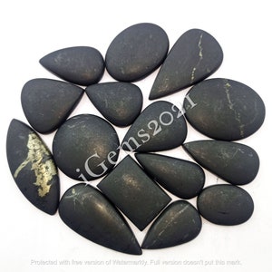Natural Shungite Cabochon lot, gemstone Jewelry - Shungite Loose cabochon, Shungite gemstone lot, Multi Jewelry Making Stone, Loose Gemstone