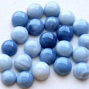 5X5 MM TO 15X15MM Blue Opal Cabochon Round stone, Earrings stone - Flatback Bead - mm Round - Jewelry Making Stone - Loose Gemstone round MM