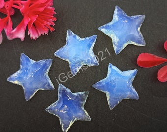 Blue Opalite Star, Opalite Stars, AAA Opalite crystal star carvings, Star for Wire wrapping Jewelry, Opalite Star for pendant, DIY jewelry