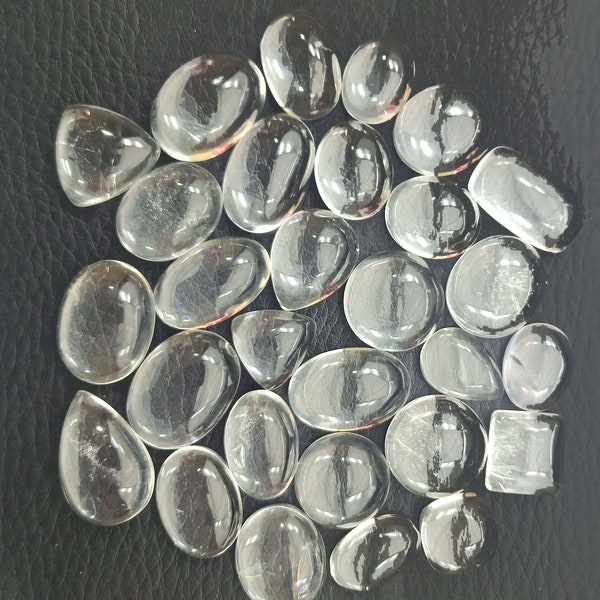 Natural Clear Crystal Quartz gemstone Cabochon - Crystal Jewelry - Crystal Quartz cabochon - Multi Jewelry Making Stone, Loose Gemstone