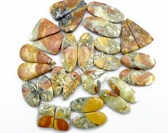 Natural Maligano Jasper Par Piedra Preciosa Cabujón - Joyería Maligano Jasper - Pares de Piedra - Piedra de Fabricación de Joyas Múltiples - Piedra Preciosa Suelta Malinga