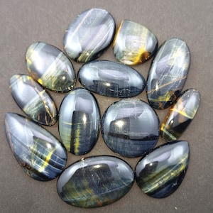 Natural Hawk Eye Gemstone Cabochon - AAA Hawk Eye/Black/Blue Tiger Eye - Pietersite tiger eye - Multi Jewelry Making Stone, Loose Gemstone