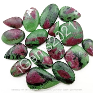 AAA Natural Ruby Zoisite Gemstone Cabochon, Ruby Zoisite for Jewelry - Zoisite Cabochon Lot - Multi Jewelry Making Stone, Loose Gemstone