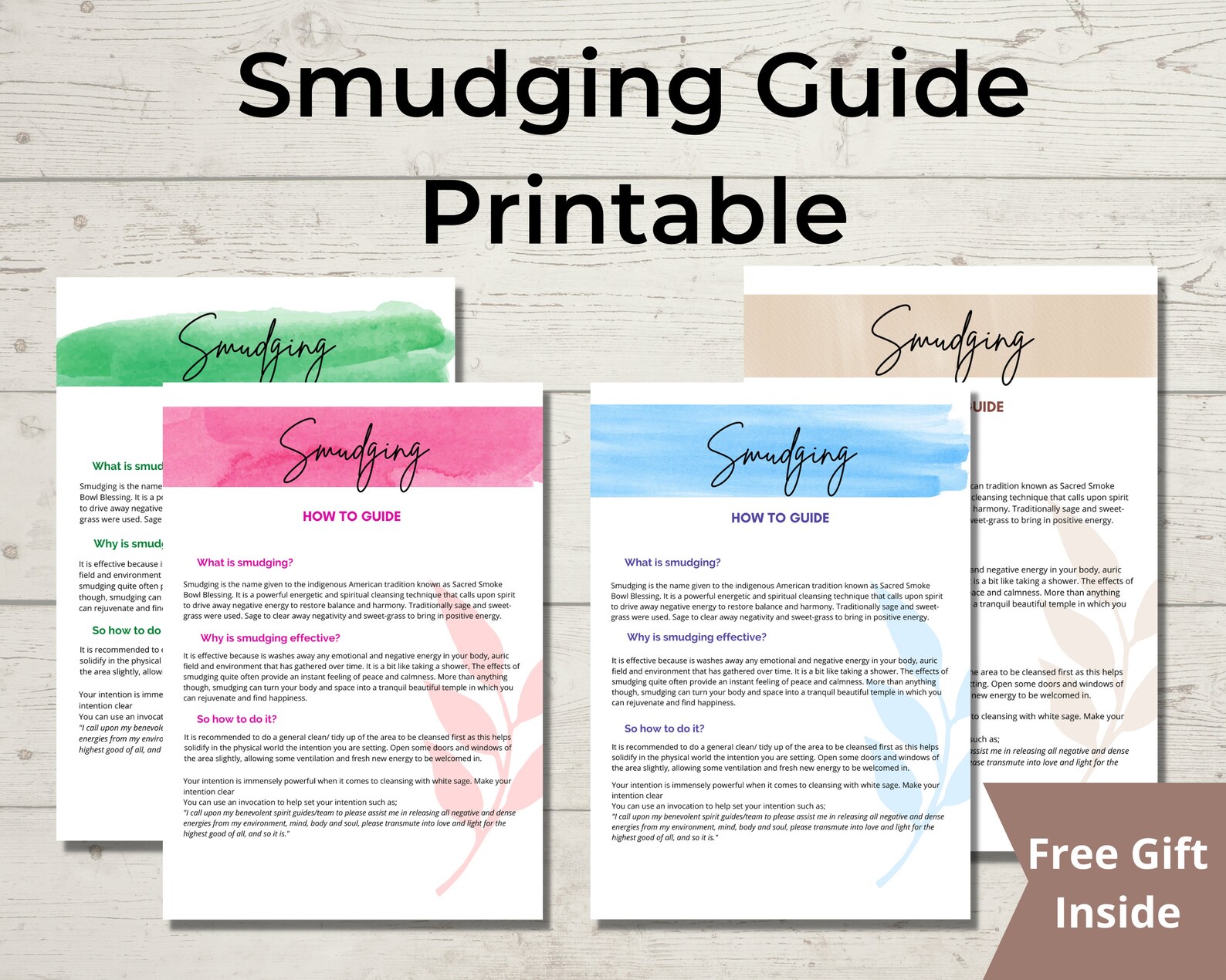 Sage Smudging Printable White Sage Smudging Guide Smudge Etsy UK