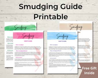 sage smudging printable, white sage, smudging guide, smudge card, sage smudge kit, crystal meaning cards, oracle cards, smudge bowl