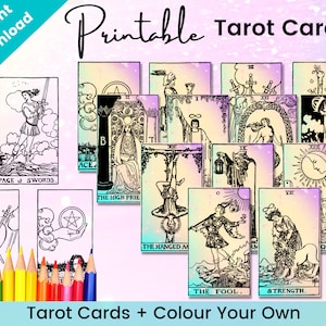 Printable Tarot Cards Deck, Tarot Print, Rider Waite Deck, Tarot for ...