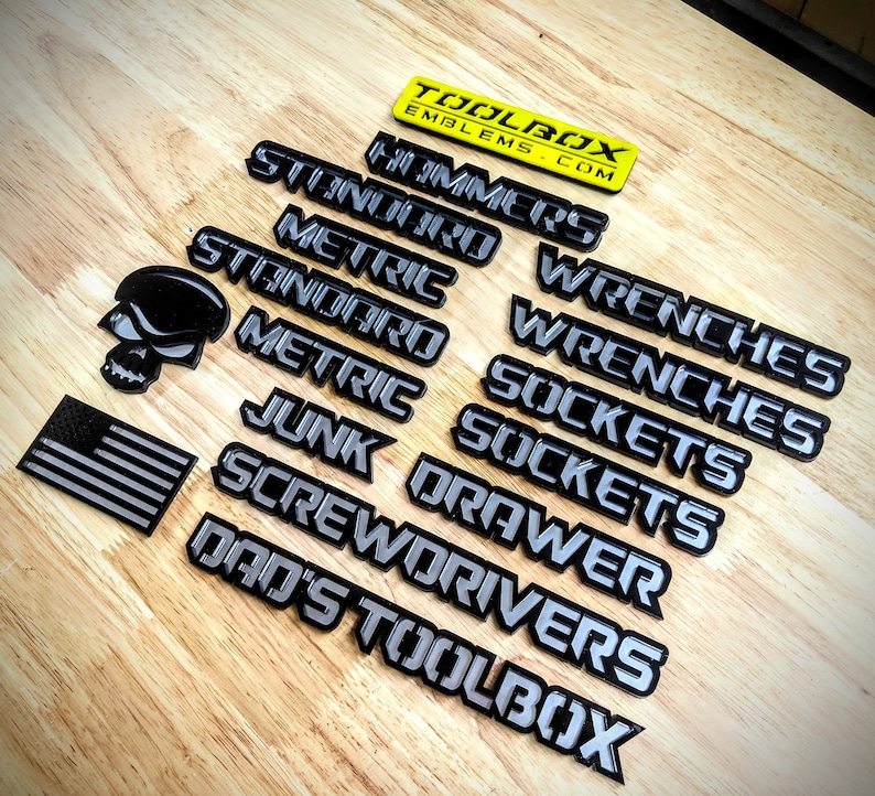 Toolbox Bundle 1 - Dual Layer Toolbox Magnets - Black on Brushed Toolbox Bundle 1 - Dual Layer Toolbox Magnets - Black on Brushed