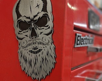 Custom Toolbox Drawer Emblems - Bearded Skull