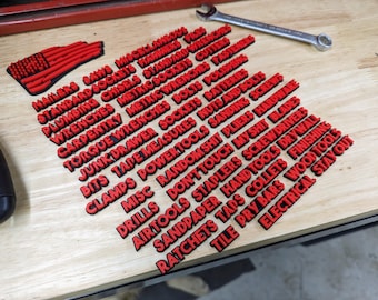 Bold Mini Toolbox Label Set - 42pcs - Economy - Multiple Color Choices