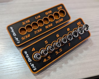 1/4" Drive Socket Organizers - Magnetic - Multiple Color Choices