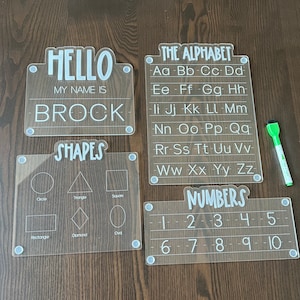 Personalized Name Tracing Board For Kids Bundle, Dry Erase Letter Tracing, Tracing Board, Reusable Name Tracing Board, Acrylic Tracing Board