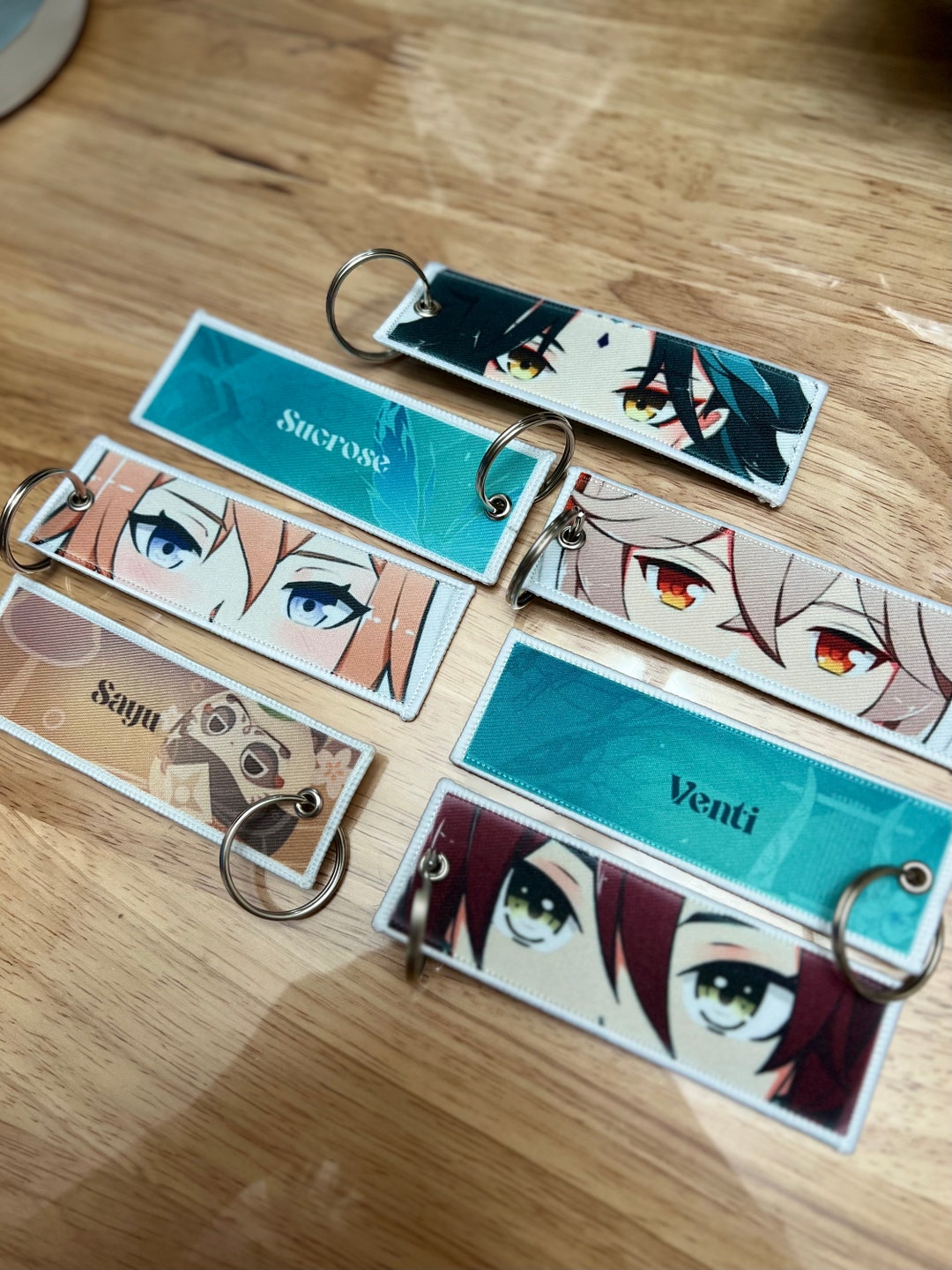 Genshin Impact Anemo Jet Tag Keychain Face Etsy