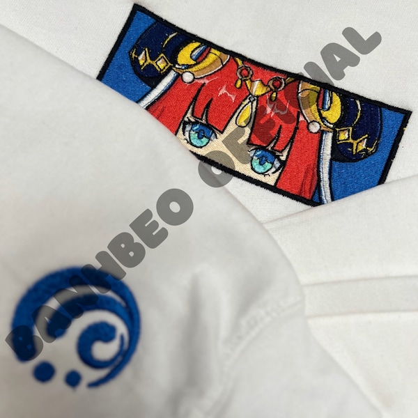 Genshin Impact Nilou’s Face Boxed Embroidered Crewneck + Sleeve
