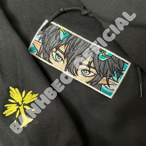 Honkai Star Rail Imbibitor Lunae/Dan Heng Face Boxed Embroidered Crewneck/Hoodie + Sleeve