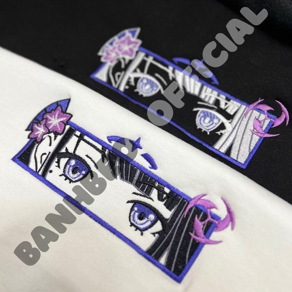 Genshin Impact Raiden Shogun's Face Boxed Minimalist Embroidered T-shirt