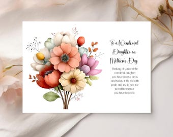 Cute Floral Mother's Day Card to Daughter (Digital File)