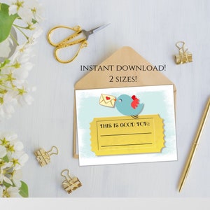 Cadeaubon, Ik ben je kaart verschuldigd, Cadeaubonkaarten, Cadeaubon, Digitaal bestand, INSTANT DOWNLOAD