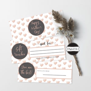 Mother&#39;s Day Gift Voucher,  Mom Gift Certificate, Gift Coupon for Mom, Printable Gift Coupons, Instant Download