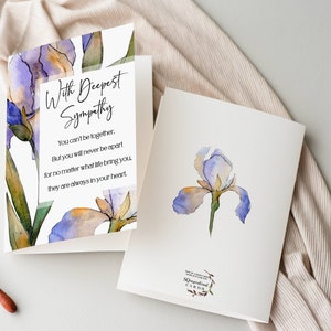 Mit tiefstem Beileid Karte für den Verlust von geliebten Menschen, Floral Karte, Instant Download
