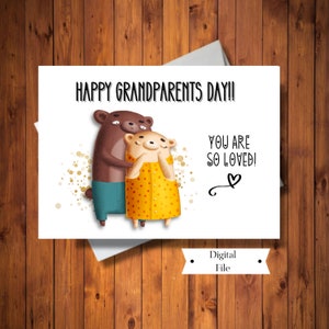 Bonne fête des grands-parents, vous êtes tellement aimé carte, imprimable, fichier numérique, téléchargement immédiat