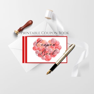 Libro de cupones imprimible, Libro de cupones para el Día de San Valentín, Día de la Madre, Regalo de Aniversario, Descarga Instantánea