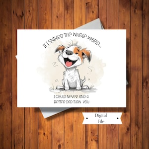 Tarjeta del Día del Padre de un Perro, Tarjeta del Mejor Papá del Mundo, Mejor Papá Perro, Mejor Papá Peludo, Archivo Digital, DESCARGA INSTANTÁNEA
