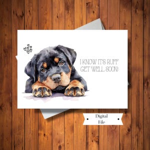 Carte de rétablissement, carte Sweet Dog, je sais que c'est Ruff, se sentir mieux, fichier numérique, téléchargement immédiat