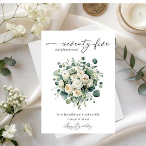 75e verjaardagskaart, 75 onvervangbaar, voor speciale vrouw, afdrukbaar, INSTANT DOWNLOAD