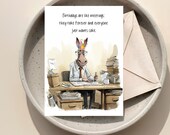 Funny Coworker Birthday Card, Donkey Office Humor (Digital Card)