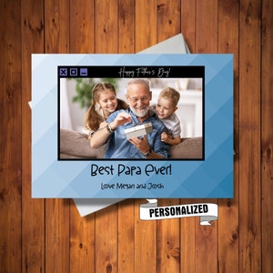 Personalized Photo Father's Day Card from Grandchildren, Photo Card for Papa, Nonno, grandfather etc. Custom Picture and Name Card