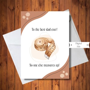 Carte de fête des pères, personne d'autre ne mesure à la hauteur, carte papa pratique, carte ruban à mesurer, fichier numérique, téléchargement immédiat