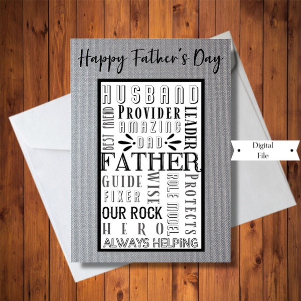 Father's Day Card From Wife, Subway Card for Husband, A Special Father Card from Wife, Printable, Digital File, INSTANT DOWNLOAD