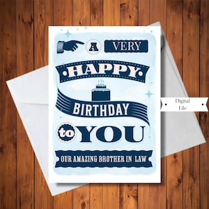 Carte d'anniversaire pour beau-frère, incroyable beau-frère, carte d'anniversaire pour tout âge, imprimable, numérique TÉLÉCHARGEMENT IMMÉDIAT