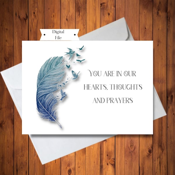 Sympathy Card, With Deepest Sympathy, For Loss of Loved One, Floral Digital Card, Instant Download