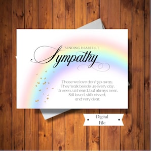 Rainbow Heartfelt Sympathy Card, Memories Card, voor verlies van geliefde, verlies van ouder, verlies van broer of zus, digitale kaart, Instant Download